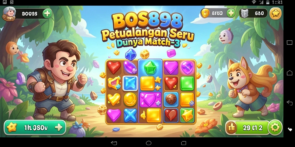 Tampilan permainan <strong>BOS898</strong> yang menakjubkan saat bermain Match-3.