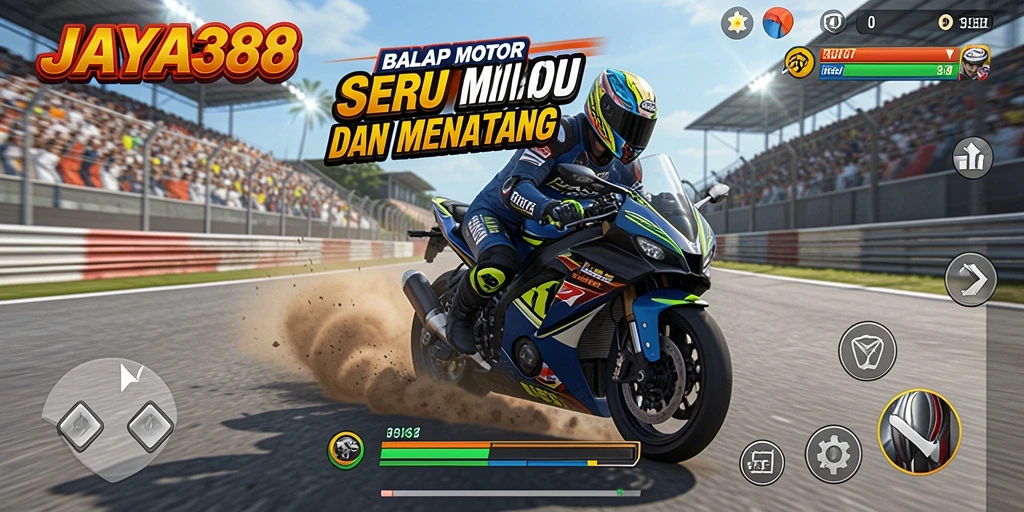 Gameplay seru dari JAYA388 dengan balapan motor yang mengasyikkan.