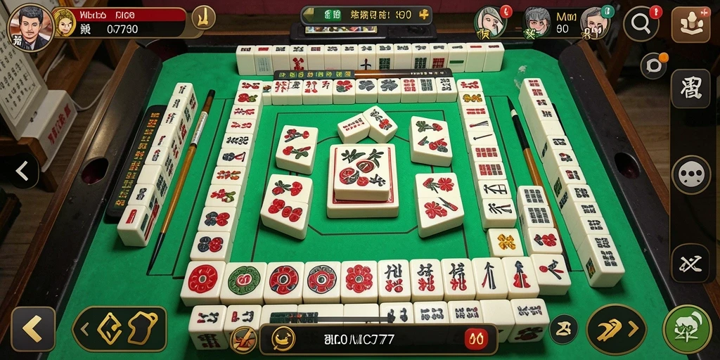 Tampilan gameplay Mahjong di MC777 yang seru dan mendebarkan.