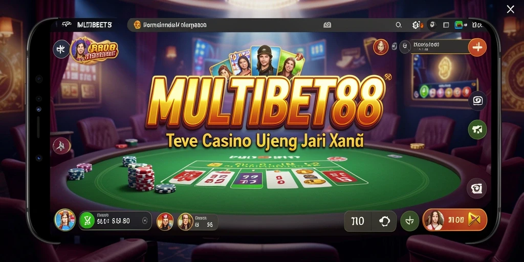 Screenshot gameplay MULTIBET88 menampilkan dealer langsung dalam suasana kasino yang autentik.