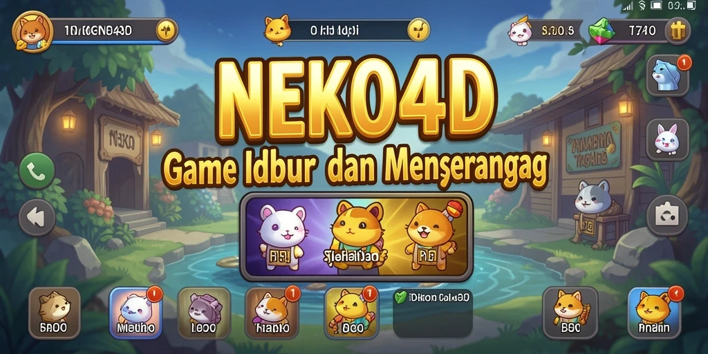 Tampilan gameplay Idle NEKO4D yang ceria dan menarik.