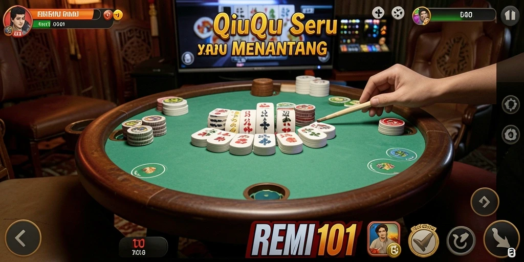 Tampilan gameplay seru dalam permainan QiuQiu.