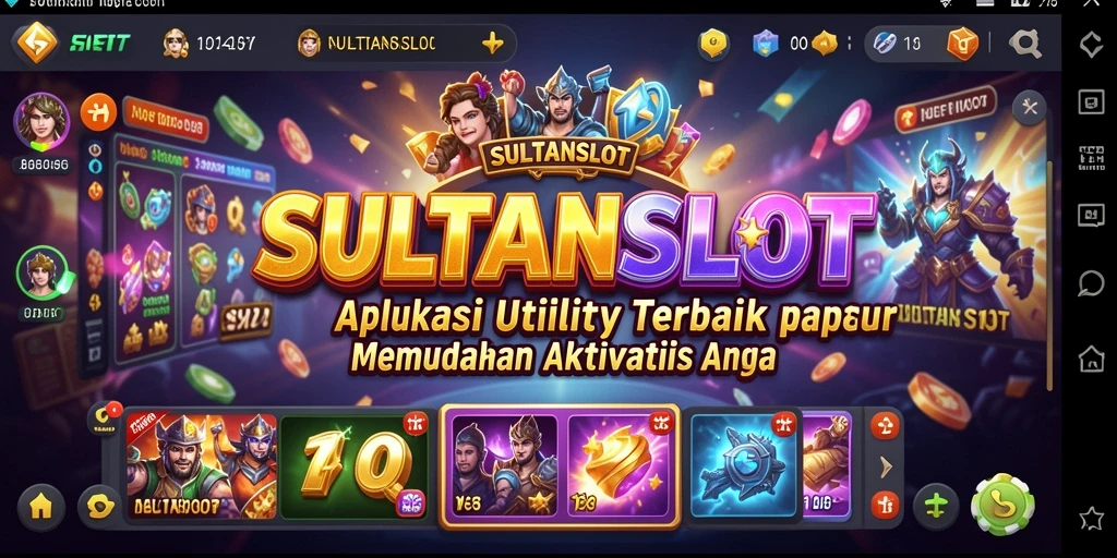 Tampilan antarmuka SULTANSLOT dengan fitur-fitur canggih.