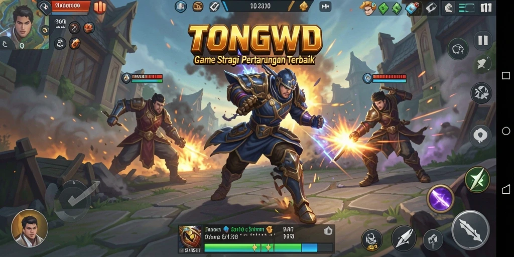 Tampilan screenshot TONGWD menampilkan aksi strategi seru dalam pertempuran.